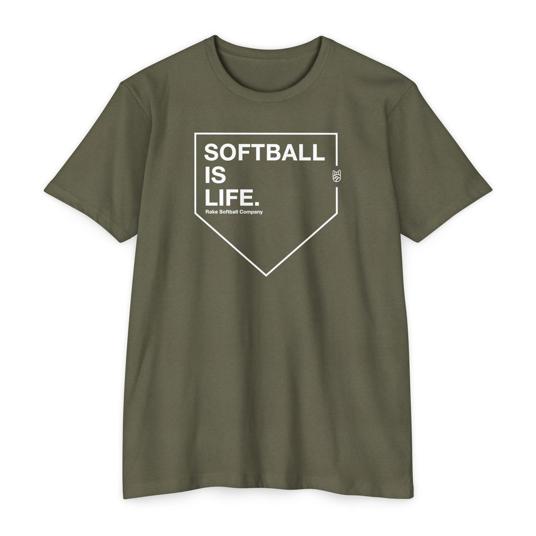 Softball Is Life Tee - Rake Baseball Company - RAKE BASEBALL | BASEBALL T-SHIRT | BASEBALL CLOTHING | GOOD VIBES ONLY