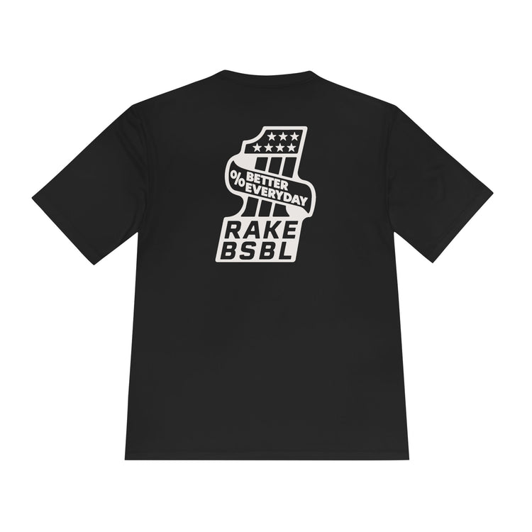 One Percent Better Dry Fit Tee - Rake Baseball Company - RAKE BASEBALL | BASEBALL T-SHIRT | BASEBALL CLOTHING | GOOD VIBES ONLY