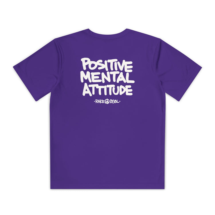 Kids Positive Mental Attitude Dry Fit Tee - Rake Baseball Company - RAKE BASEBALL | BASEBALL T-SHIRT | BASEBALL CLOTHING | GOOD VIBES ONLY