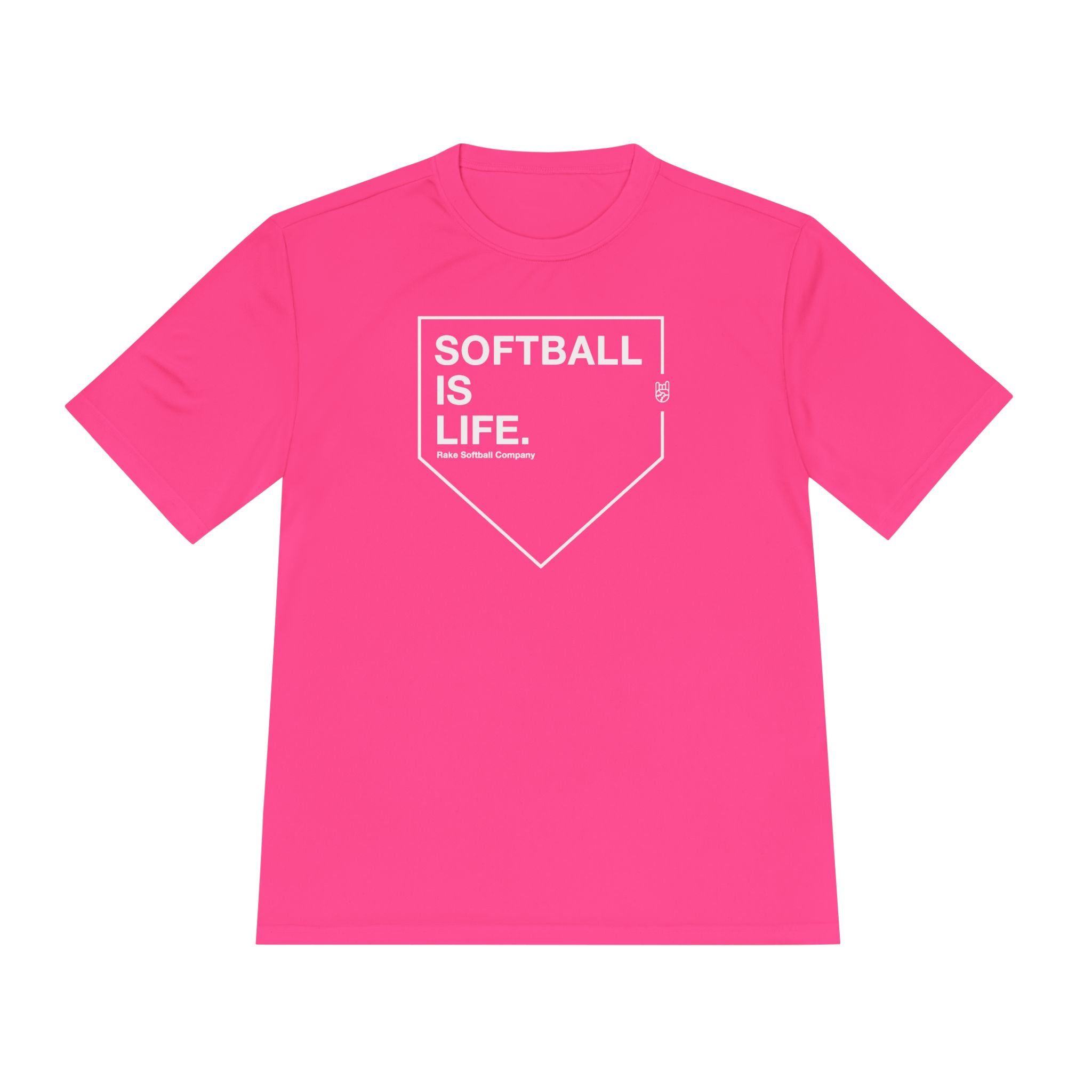 Softball Is Life Dry Fit Tee - Rake Baseball Company - RAKE BASEBALL | BASEBALL T-SHIRT | BASEBALL CLOTHING | GOOD VIBES ONLY