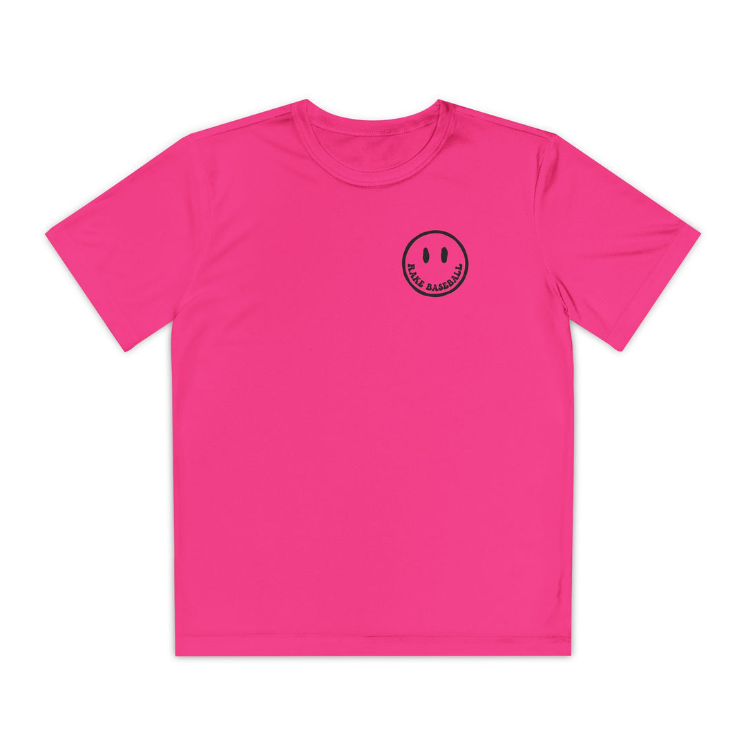 Kids Rake Smile Dry Fit Tee - Rake Baseball Company - RAKE BASEBALL | BASEBALL T-SHIRT | BASEBALL CLOTHING | GOOD VIBES ONLY