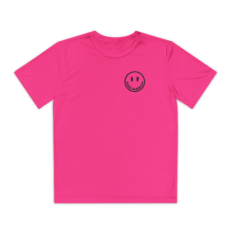 Kids Rake Smile Dry Fit Tee - Rake Baseball Company - RAKE BASEBALL | BASEBALL T-SHIRT | BASEBALL CLOTHING | GOOD VIBES ONLY