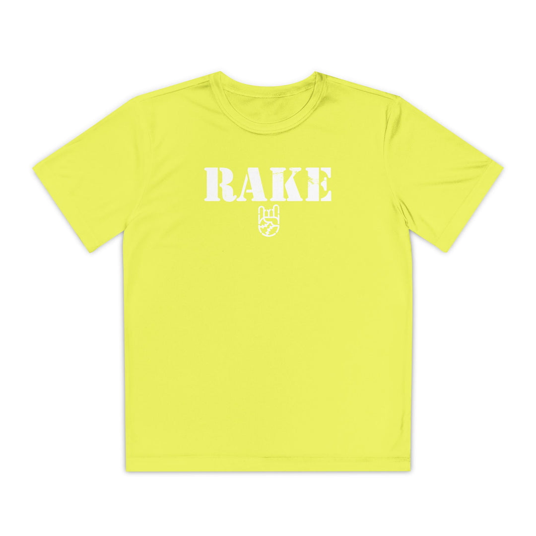 Kids Rake Stencil Dry Fit Tee - Rake Baseball Company - RAKE BASEBALL | BASEBALL T-SHIRT | BASEBALL CLOTHING | GOOD VIBES ONLY
