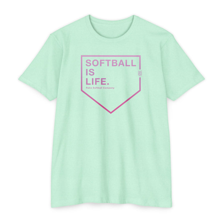 Softball Is Life Tee - Rake Baseball Company - RAKE BASEBALL | BASEBALL T-SHIRT | BASEBALL CLOTHING | GOOD VIBES ONLY