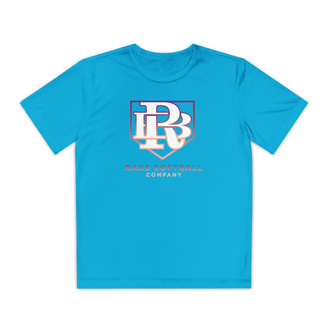Kids RB Homeplate Softball Dry Fit Tee - Rake Baseball Company - RAKE BASEBALL | BASEBALL T-SHIRT | BASEBALL CLOTHING | GOOD VIBES ONLY