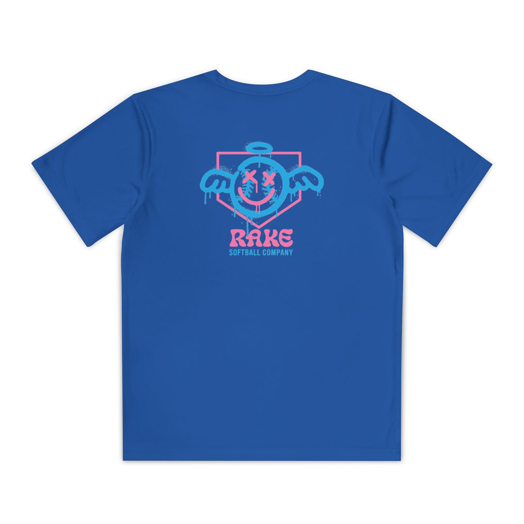 Kids She Angel Drip Softball Dry Fit Tee - Rake Baseball Company - RAKE BASEBALL | BASEBALL T-SHIRT | BASEBALL CLOTHING | GOOD VIBES ONLY
