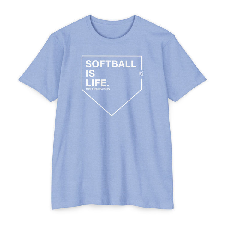 Softball Is Life Tee - Rake Baseball Company - RAKE BASEBALL | BASEBALL T-SHIRT | BASEBALL CLOTHING | GOOD VIBES ONLY
