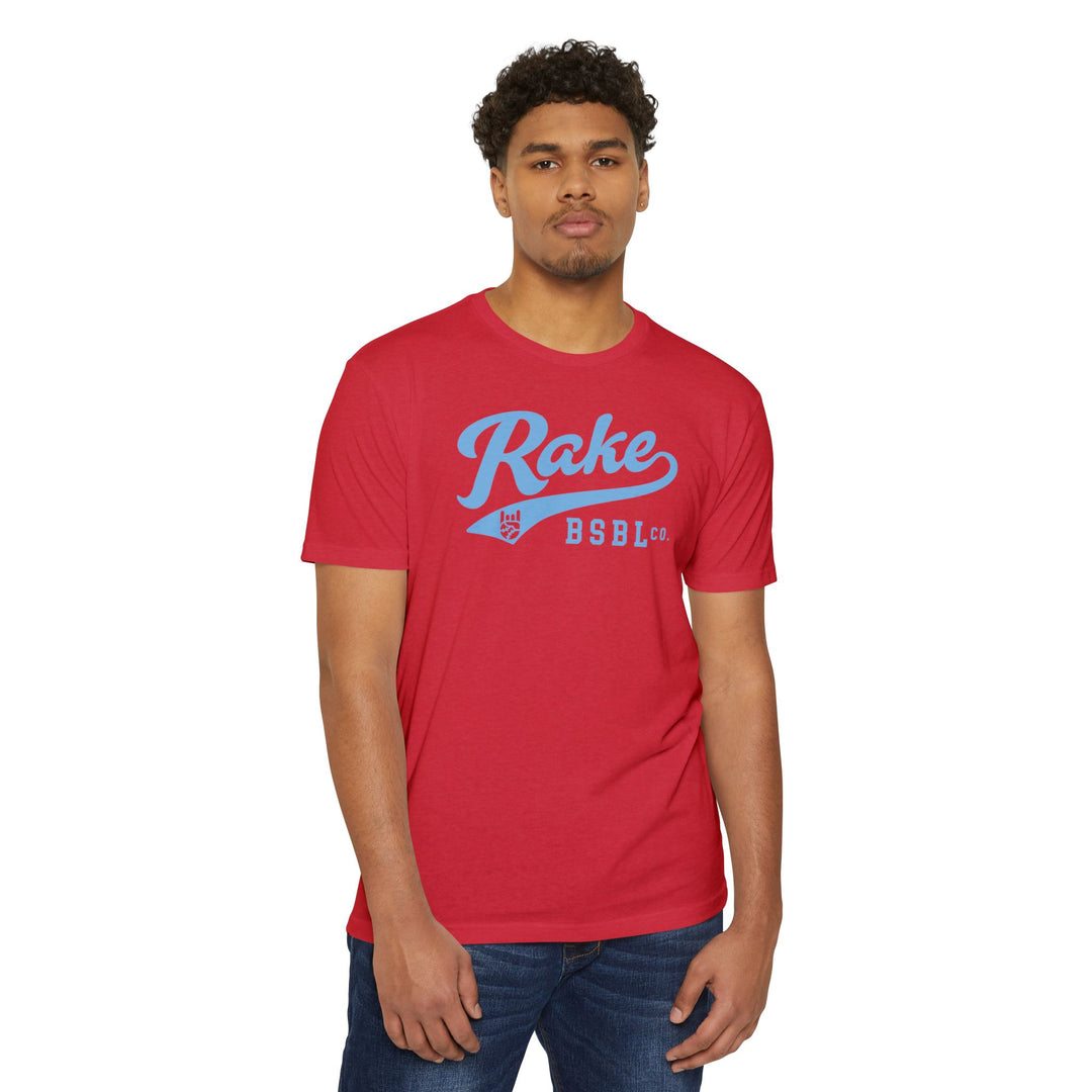 Rake Light Blue Script Tee