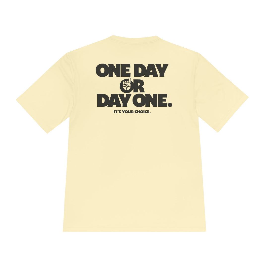 One Day or Day One Dry Fit Tee - Rake Baseball Company - RAKE BASEBALL | BASEBALL T-SHIRT | BASEBALL CLOTHING | GOOD VIBES ONLY
