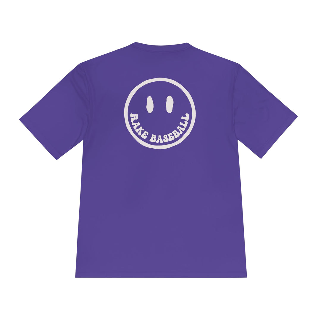 Rake Smile Dry Fit Tee - Rake Baseball Company - RAKE BASEBALL | BASEBALL T-SHIRT | BASEBALL CLOTHING | GOOD VIBES ONLY