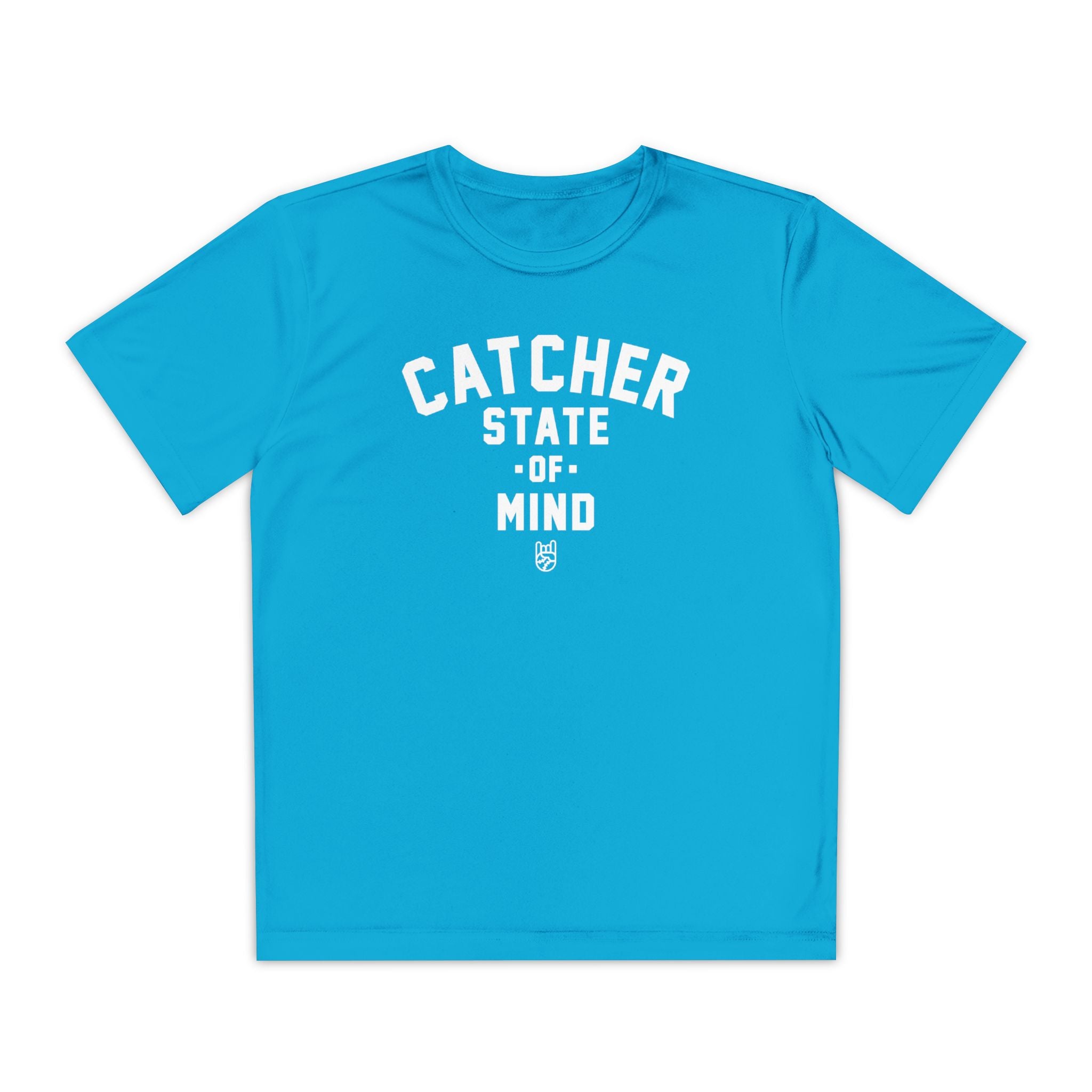 Kids Catcher State Of Mind Dry Fit Tee - Rake Baseball Company - RAKE BASEBALL | BASEBALL T-SHIRT | BASEBALL CLOTHING | GOOD VIBES ONLY