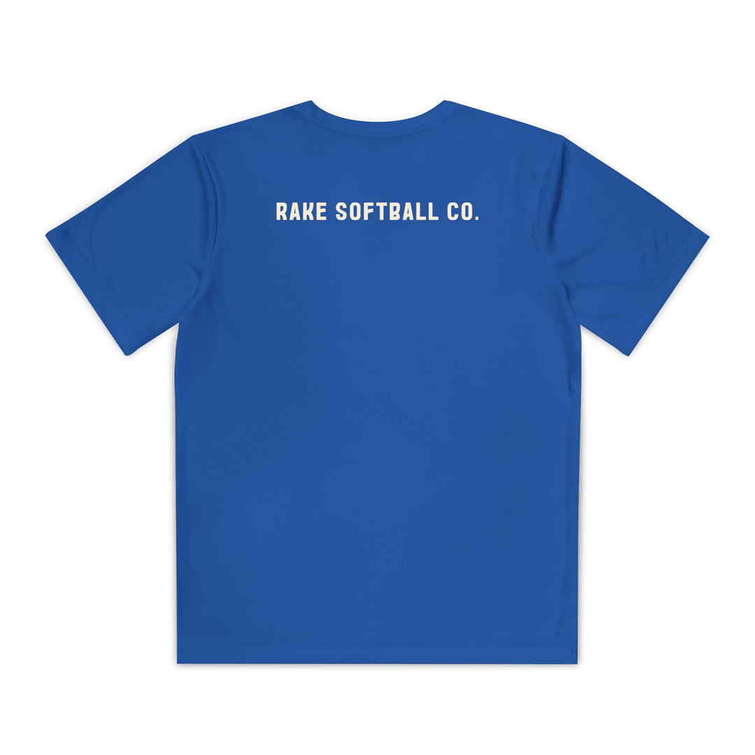 Kids Built To Rake Softball Dry Fit Tee - Rake Baseball Company - RAKE BASEBALL | BASEBALL T-SHIRT | BASEBALL CLOTHING | GOOD VIBES ONLY