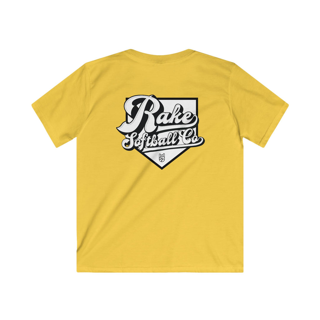Kids Rake Softball Co. Tee - Rake Baseball Company - RAKE BASEBALL | BASEBALL T-SHIRT | BASEBALL CLOTHING | GOOD VIBES ONLY