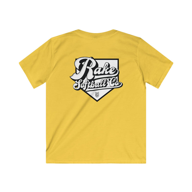 Kids Rake Softball Co. Tee - Rake Baseball Company - RAKE BASEBALL | BASEBALL T-SHIRT | BASEBALL CLOTHING | GOOD VIBES ONLY