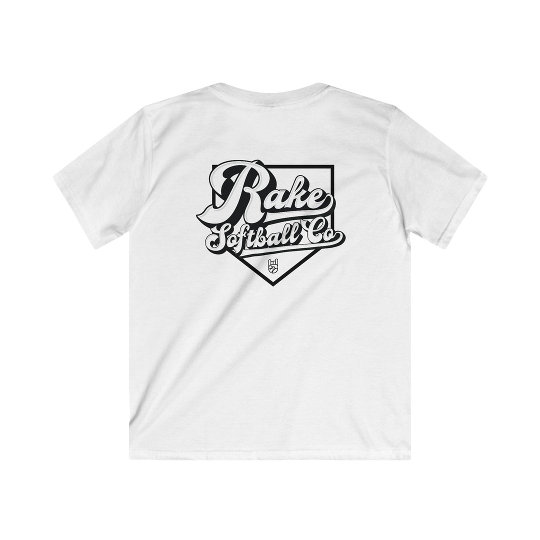 Kids Rake Softball Co. Tee - Rake Baseball Company - RAKE BASEBALL | BASEBALL T-SHIRT | BASEBALL CLOTHING | GOOD VIBES ONLY