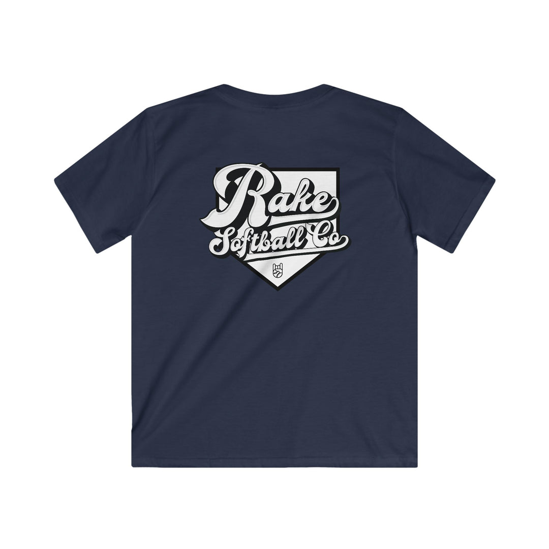 Kids Rake Softball Co. Tee - Rake Baseball Company - RAKE BASEBALL | BASEBALL T-SHIRT | BASEBALL CLOTHING | GOOD VIBES ONLY