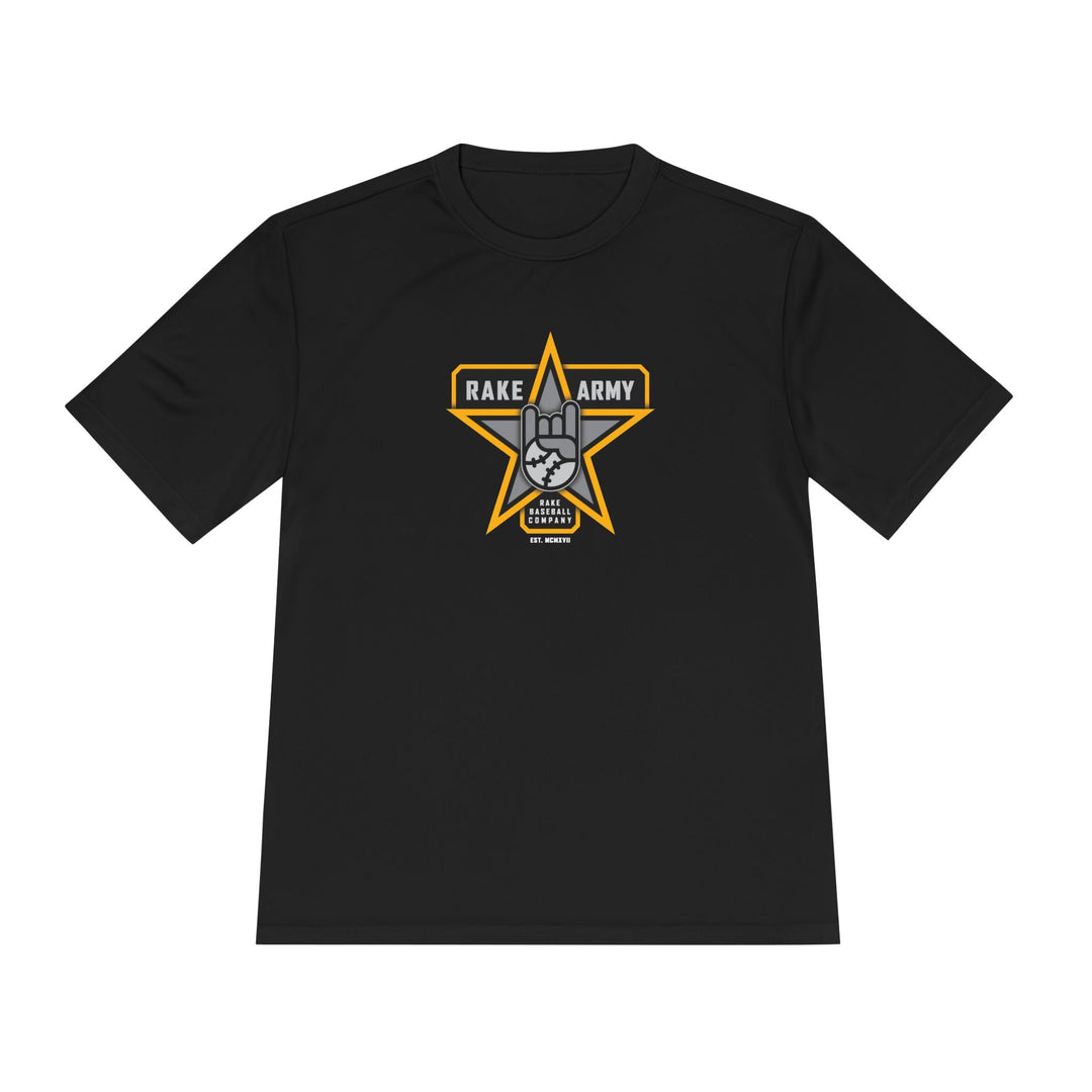 Rake Army Dry Fit Tee - Rake Baseball Company - RAKE BASEBALL | BASEBALL T-SHIRT | BASEBALL CLOTHING | GOOD VIBES ONLY