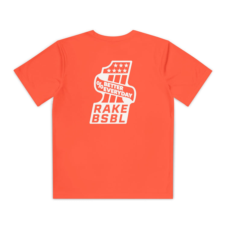 Kids One Percent Better Dry Fit Tee - Rake Baseball Company - RAKE BASEBALL | BASEBALL T-SHIRT | BASEBALL CLOTHING | GOOD VIBES ONLY