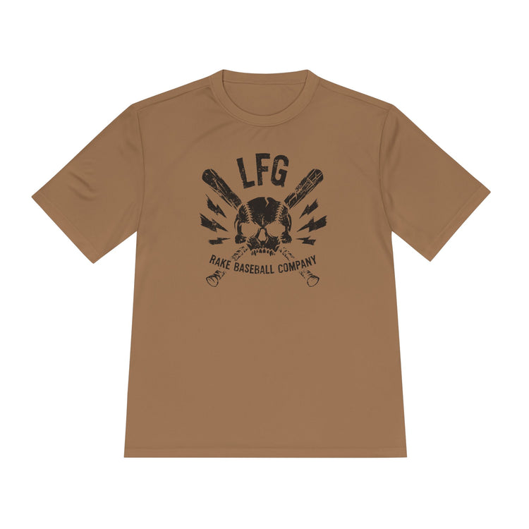 LFG Baseball Skull Dry Fit Tee - Rake Baseball Company - RAKE BASEBALL | BASEBALL T-SHIRT | BASEBALL CLOTHING | GOOD VIBES ONLY