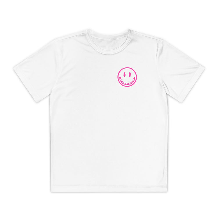 Kids Rake Smile Dry Fit Tee - Rake Baseball Company - RAKE BASEBALL | BASEBALL T-SHIRT | BASEBALL CLOTHING | GOOD VIBES ONLY