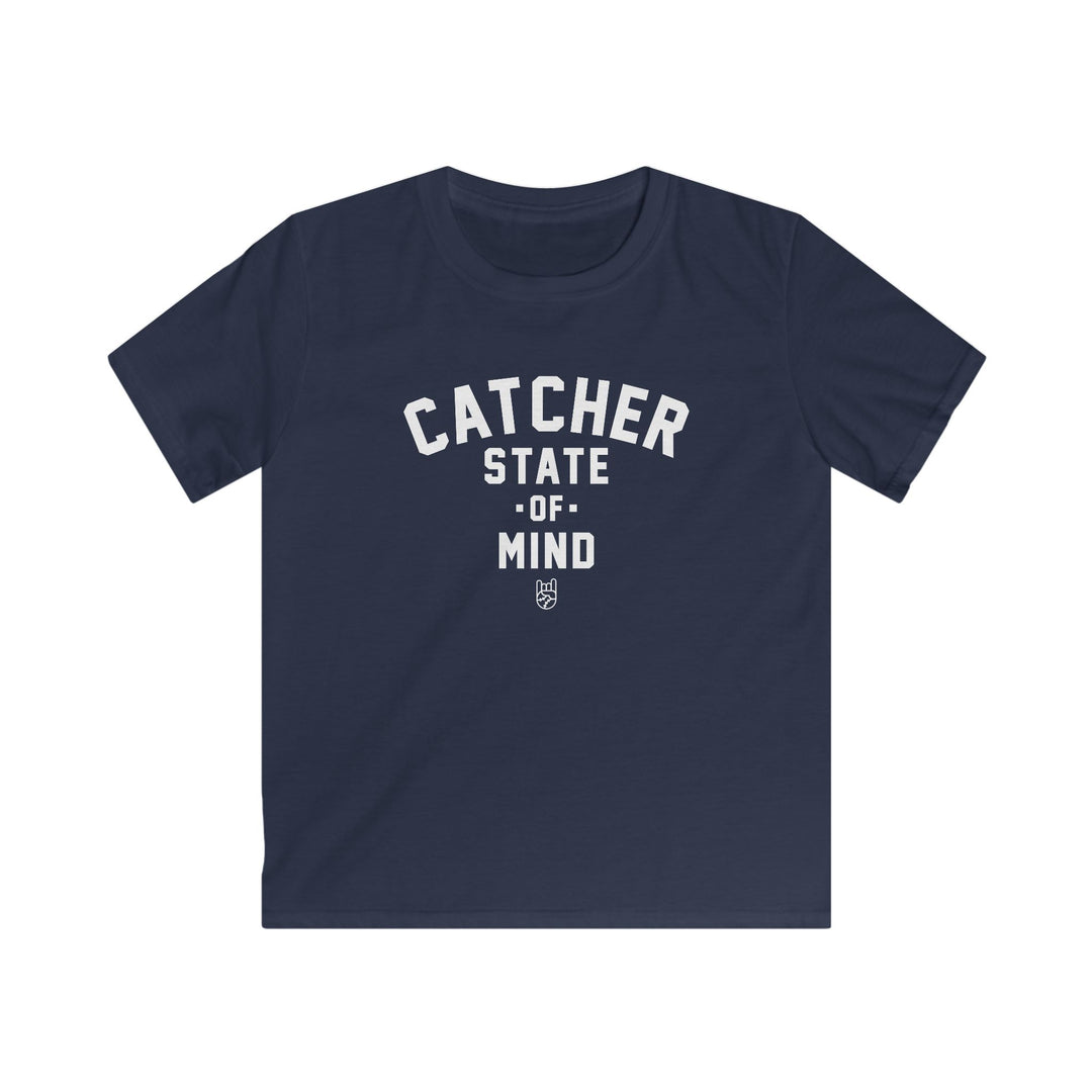 Kids Catcher State of Mind Tee - Rake Baseball Company - RAKE BASEBALL | BASEBALL T-SHIRT | BASEBALL CLOTHING | GOOD VIBES ONLY