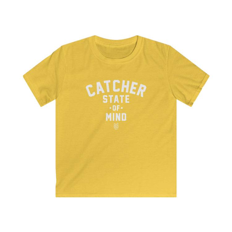 Kids Catcher State of Mind Tee - Rake Baseball Company - RAKE BASEBALL | BASEBALL T-SHIRT | BASEBALL CLOTHING | GOOD VIBES ONLY