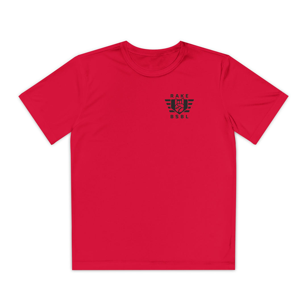 Kids Rake Flag Dry Fit Tee - Rake Baseball Company - RAKE BASEBALL | BASEBALL T-SHIRT | BASEBALL CLOTHING | GOOD VIBES ONLY