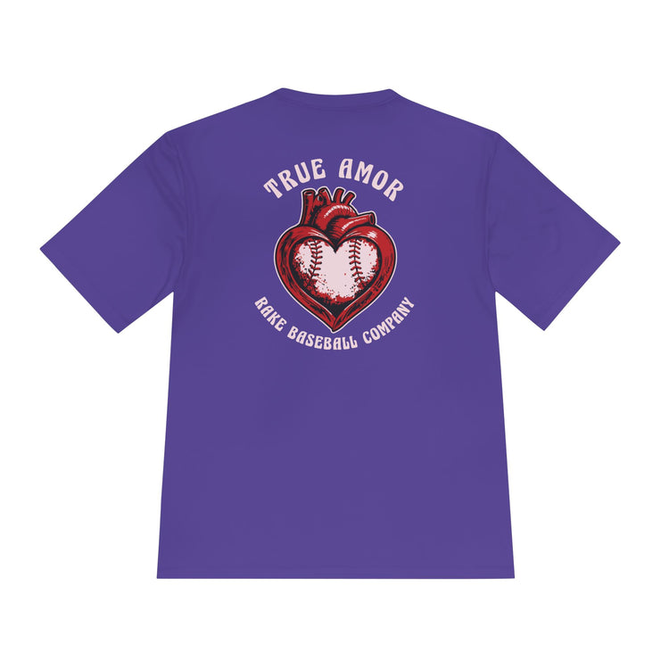 True Amor Baseball Dry Fit Tee - Rake Baseball Company - RAKE BASEBALL | BASEBALL T-SHIRT | BASEBALL CLOTHING | GOOD VIBES ONLY