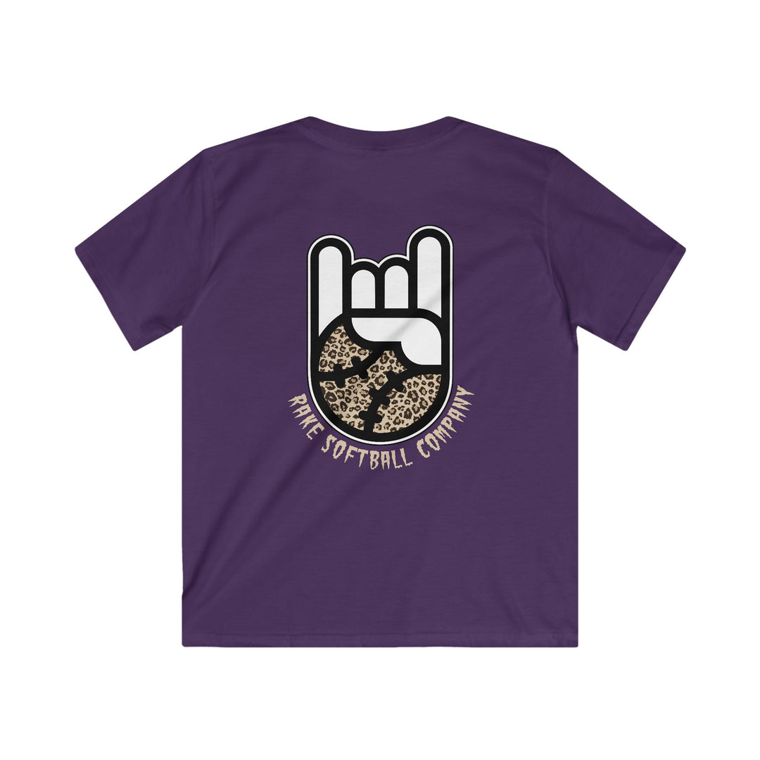 Kids Rake Cheetah Softball Company Tee - Rake Baseball Company - RAKE BASEBALL | BASEBALL T-SHIRT | BASEBALL CLOTHING | GOOD VIBES ONLY