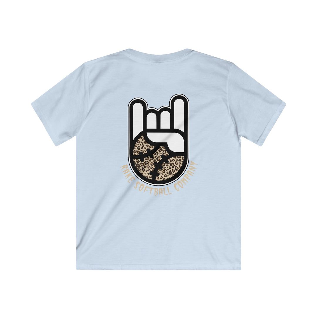 Kids Rake Cheetah Softball Company Tee - Rake Baseball Company - RAKE BASEBALL | BASEBALL T-SHIRT | BASEBALL CLOTHING | GOOD VIBES ONLY