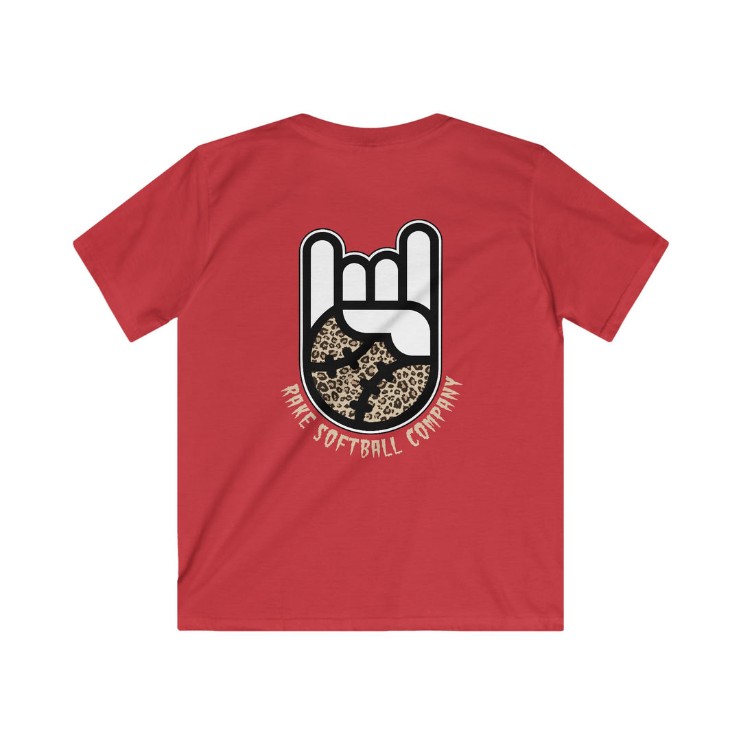 Kids Rake Cheetah Softball Company Tee - Rake Baseball Company - RAKE BASEBALL | BASEBALL T-SHIRT | BASEBALL CLOTHING | GOOD VIBES ONLY