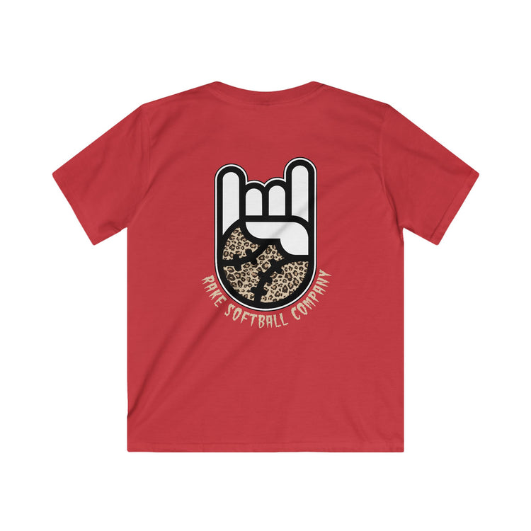 Kids Rake Cheetah Softball Company Tee - Rake Baseball Company - RAKE BASEBALL | BASEBALL T-SHIRT | BASEBALL CLOTHING | GOOD VIBES ONLY