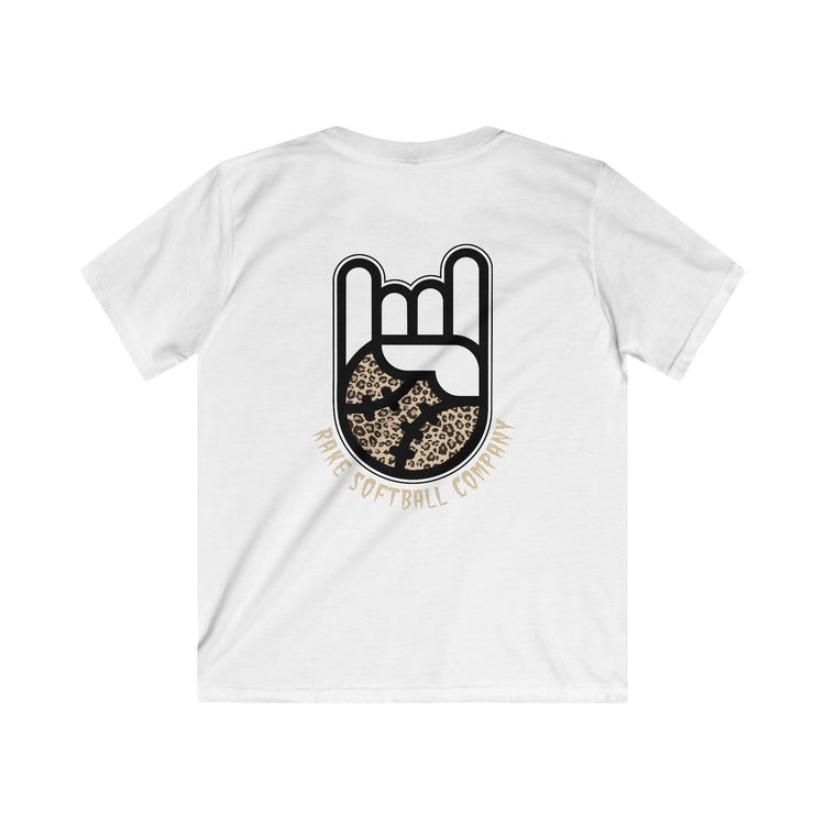 Kids Rake Cheetah Softball Company Tee - Rake Baseball Company - RAKE BASEBALL | BASEBALL T-SHIRT | BASEBALL CLOTHING | GOOD VIBES ONLY