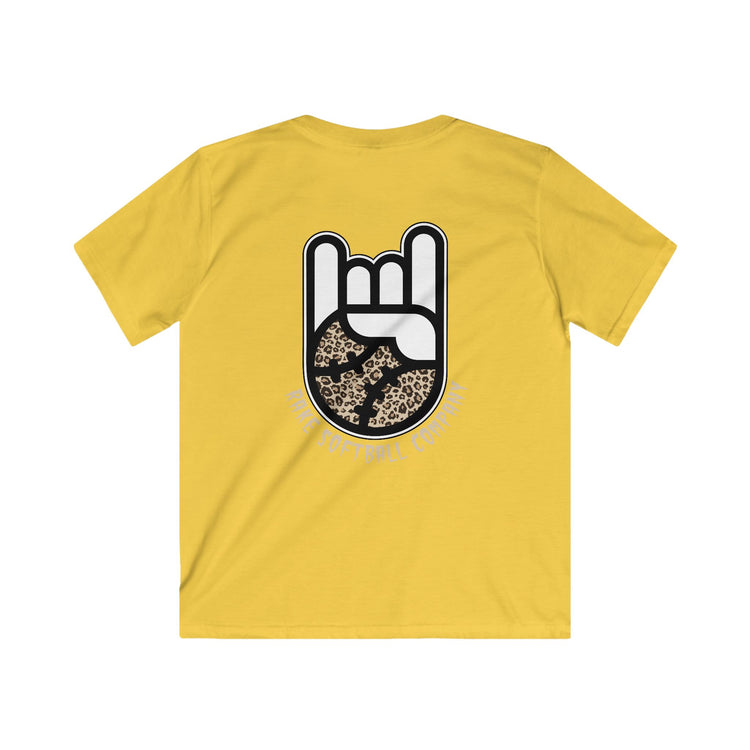 Kids Rake Cheetah Softball Company Tee - Rake Baseball Company - RAKE BASEBALL | BASEBALL T-SHIRT | BASEBALL CLOTHING | GOOD VIBES ONLY