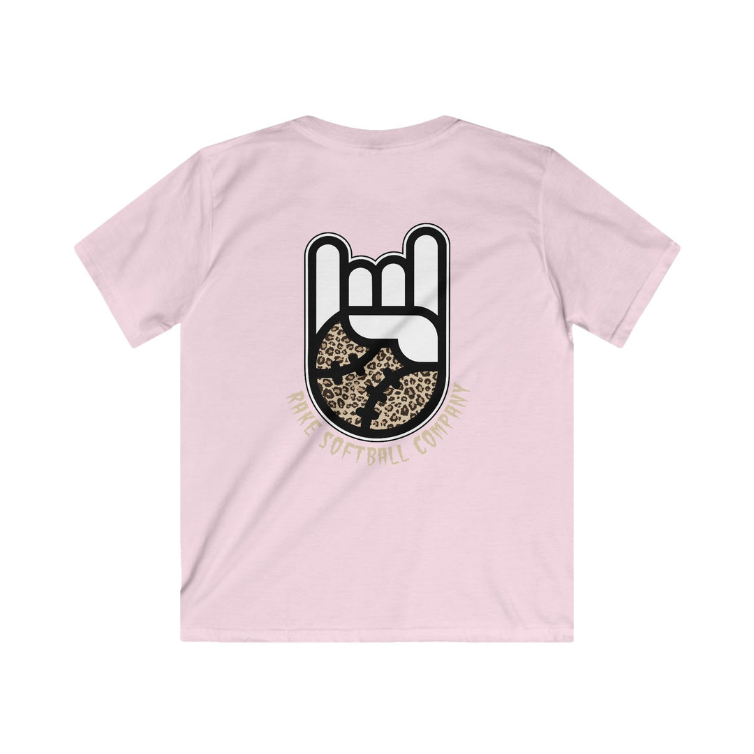 Kids Rake Cheetah Softball Company Tee - Rake Baseball Company - RAKE BASEBALL | BASEBALL T-SHIRT | BASEBALL CLOTHING | GOOD VIBES ONLY