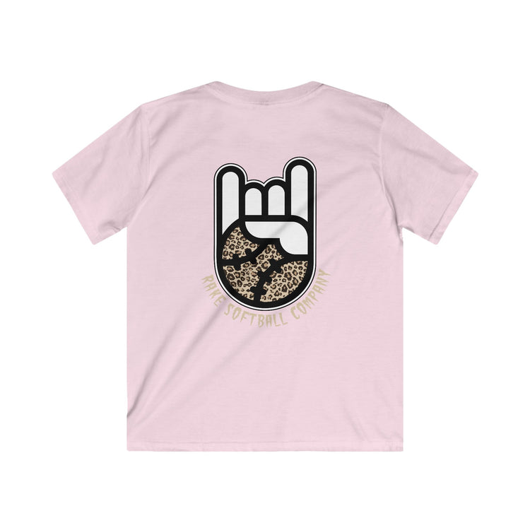 Kids Rake Cheetah Softball Company Tee - Rake Baseball Company - RAKE BASEBALL | BASEBALL T-SHIRT | BASEBALL CLOTHING | GOOD VIBES ONLY
