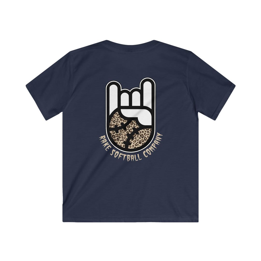 Kids Rake Cheetah Softball Company Tee - Rake Baseball Company - RAKE BASEBALL | BASEBALL T-SHIRT | BASEBALL CLOTHING | GOOD VIBES ONLY