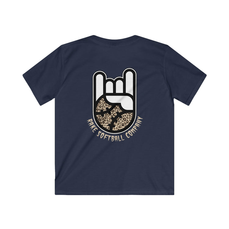 Kids Rake Cheetah Softball Company Tee - Rake Baseball Company - RAKE BASEBALL | BASEBALL T-SHIRT | BASEBALL CLOTHING | GOOD VIBES ONLY