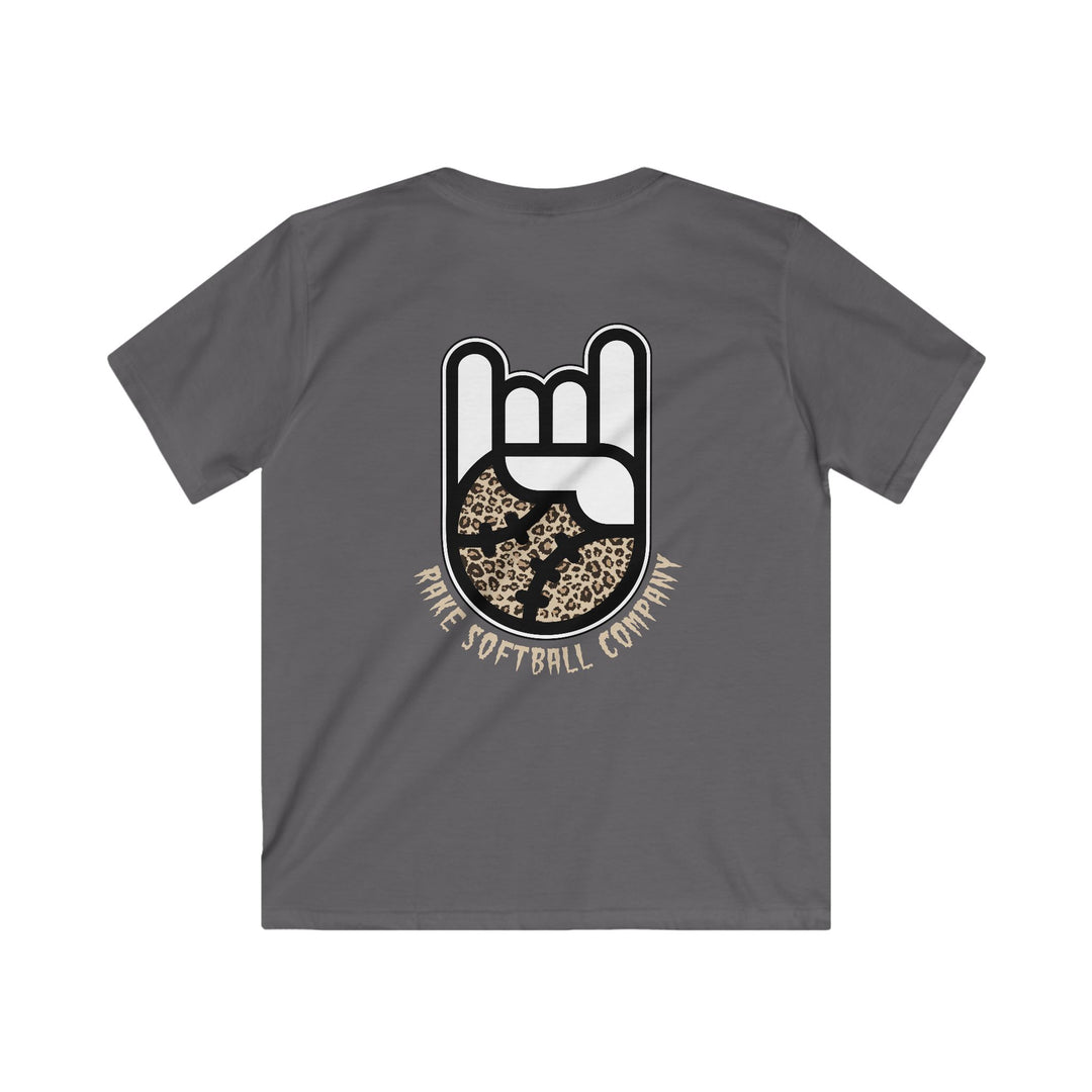 Kids Rake Cheetah Softball Company Tee - Rake Baseball Company - RAKE BASEBALL | BASEBALL T-SHIRT | BASEBALL CLOTHING | GOOD VIBES ONLY