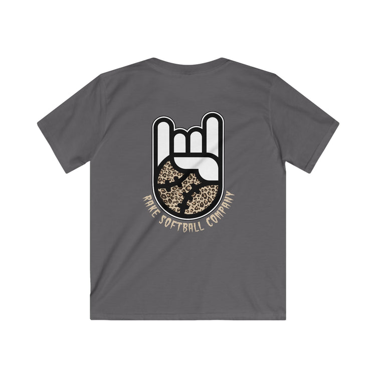 Kids Rake Cheetah Softball Company Tee - Rake Baseball Company - RAKE BASEBALL | BASEBALL T-SHIRT | BASEBALL CLOTHING | GOOD VIBES ONLY