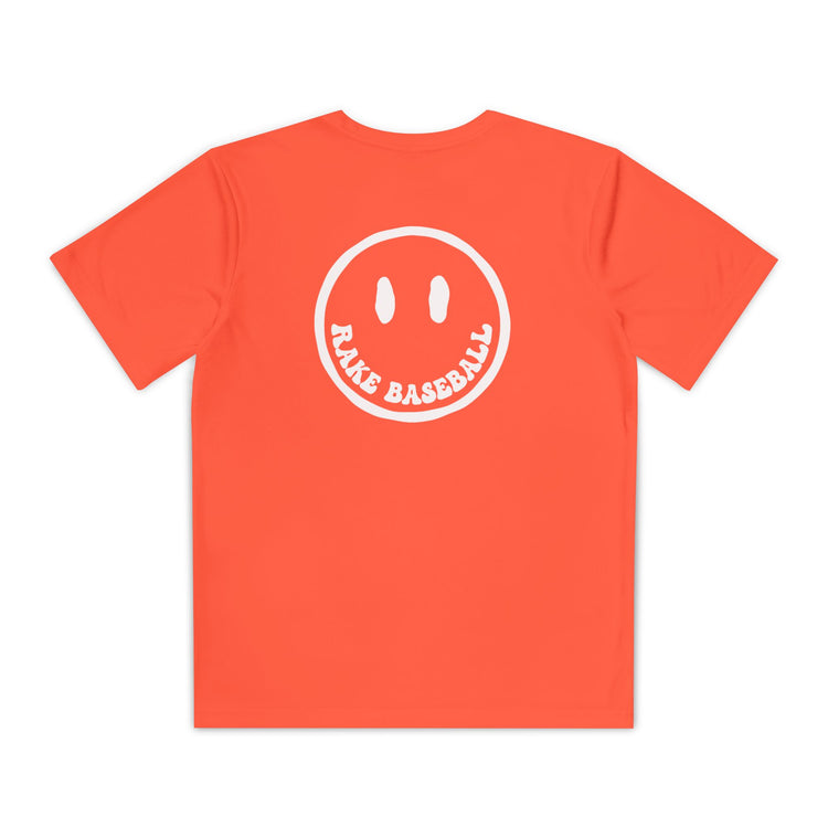 Kids Rake Smile Dry Fit Tee - Rake Baseball Company - RAKE BASEBALL | BASEBALL T-SHIRT | BASEBALL CLOTHING | GOOD VIBES ONLY