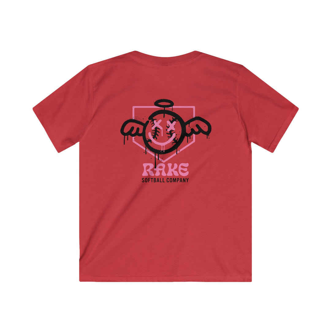 Kids She Angel Drip Softball Tee - Rake Baseball Company - RAKE BASEBALL | BASEBALL T-SHIRT | BASEBALL CLOTHING | GOOD VIBES ONLY