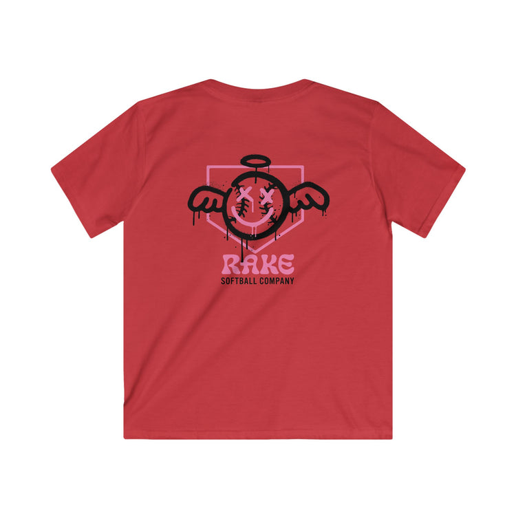 Kids She Angel Drip Softball Tee - Rake Baseball Company - RAKE BASEBALL | BASEBALL T-SHIRT | BASEBALL CLOTHING | GOOD VIBES ONLY