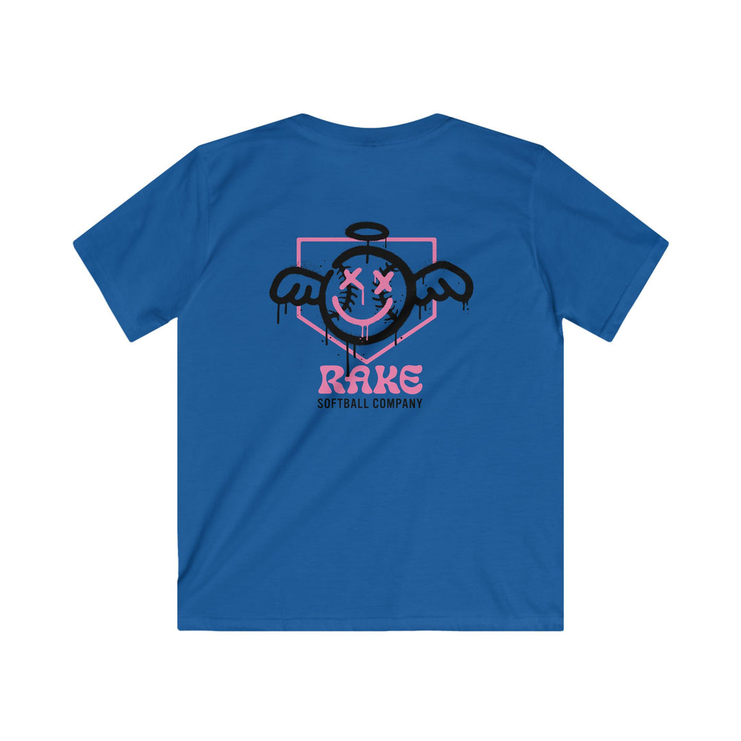 Kids She Angel Drip Softball Tee - Rake Baseball Company - RAKE BASEBALL | BASEBALL T-SHIRT | BASEBALL CLOTHING | GOOD VIBES ONLY