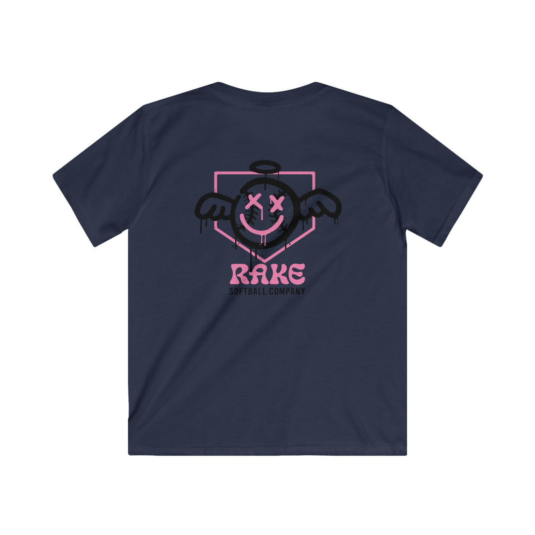 Kids She Angel Drip Softball Tee - Rake Baseball Company - RAKE BASEBALL | BASEBALL T-SHIRT | BASEBALL CLOTHING | GOOD VIBES ONLY