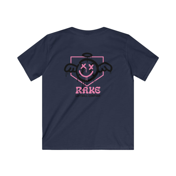 Kids She Angel Drip Softball Tee - Rake Baseball Company - RAKE BASEBALL | BASEBALL T-SHIRT | BASEBALL CLOTHING | GOOD VIBES ONLY