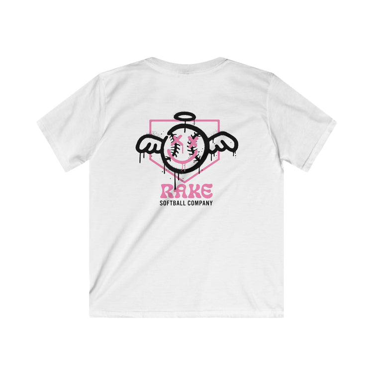 Kids She Angel Drip Softball Tee - Rake Baseball Company - RAKE BASEBALL | BASEBALL T-SHIRT | BASEBALL CLOTHING | GOOD VIBES ONLY