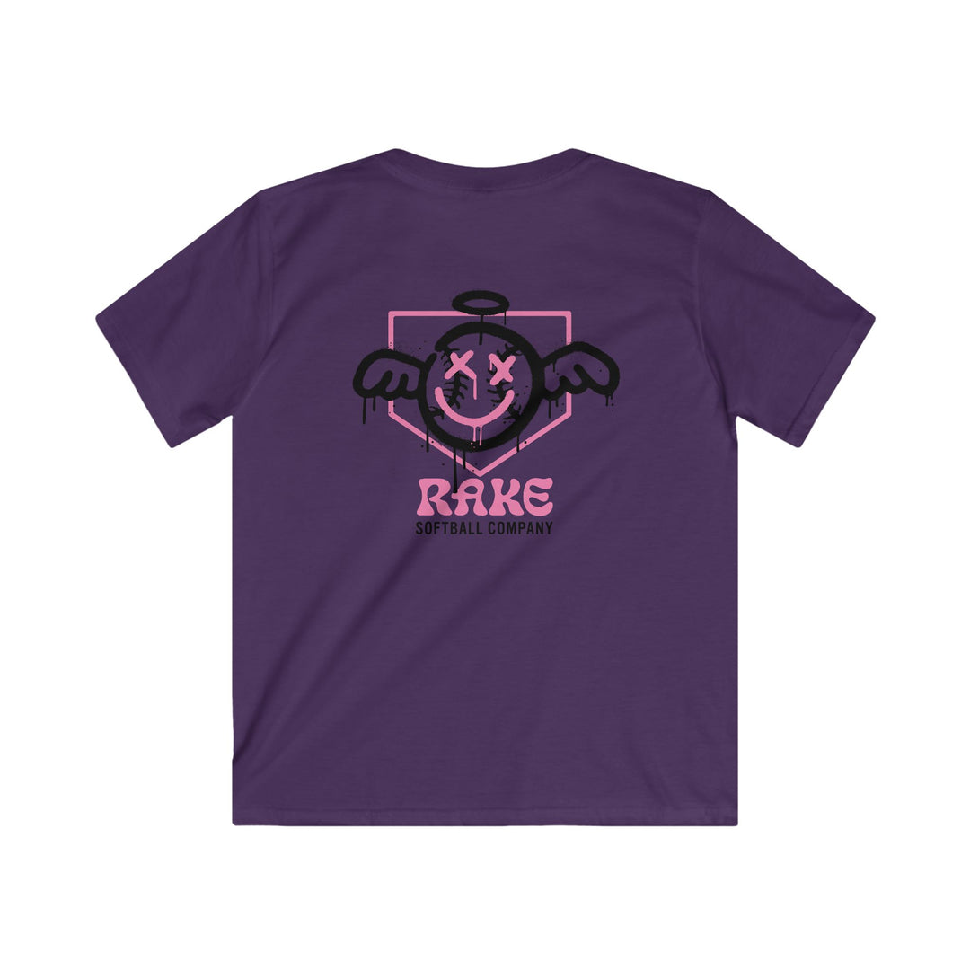 Kids She Angel Drip Softball Tee - Rake Baseball Company - RAKE BASEBALL | BASEBALL T-SHIRT | BASEBALL CLOTHING | GOOD VIBES ONLY