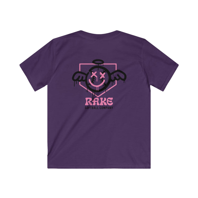 Kids She Angel Drip Softball Tee - Rake Baseball Company - RAKE BASEBALL | BASEBALL T-SHIRT | BASEBALL CLOTHING | GOOD VIBES ONLY