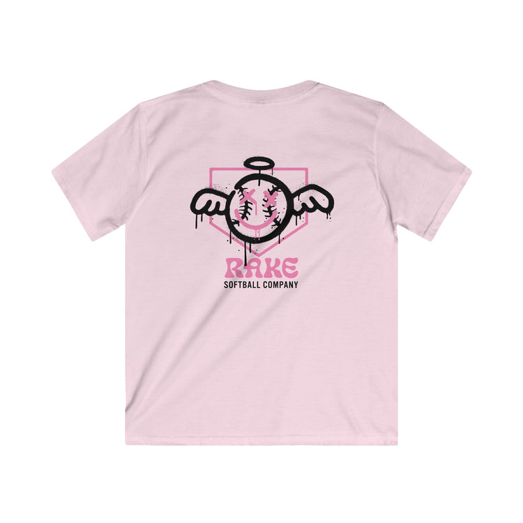 Kids She Angel Drip Softball Tee - Rake Baseball Company - RAKE BASEBALL | BASEBALL T-SHIRT | BASEBALL CLOTHING | GOOD VIBES ONLY